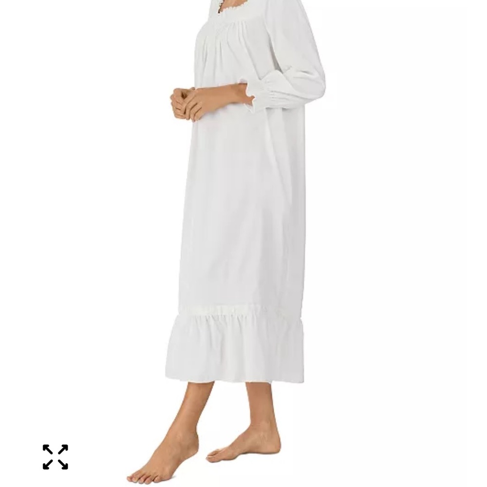 Eileen West NWOT Women's White Long Sleeve Nightgown - Picture 3 of 11